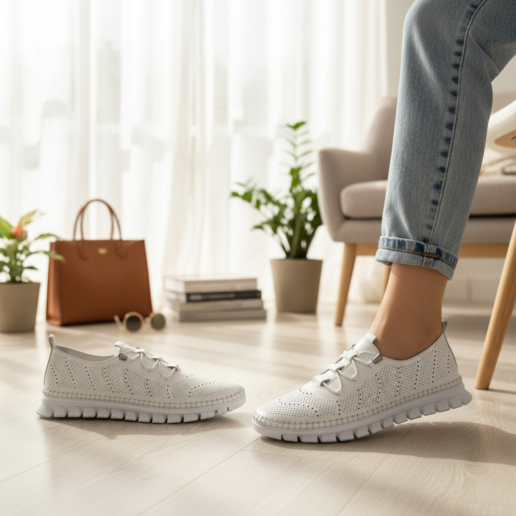 Bambi patike prirodna koža bijele