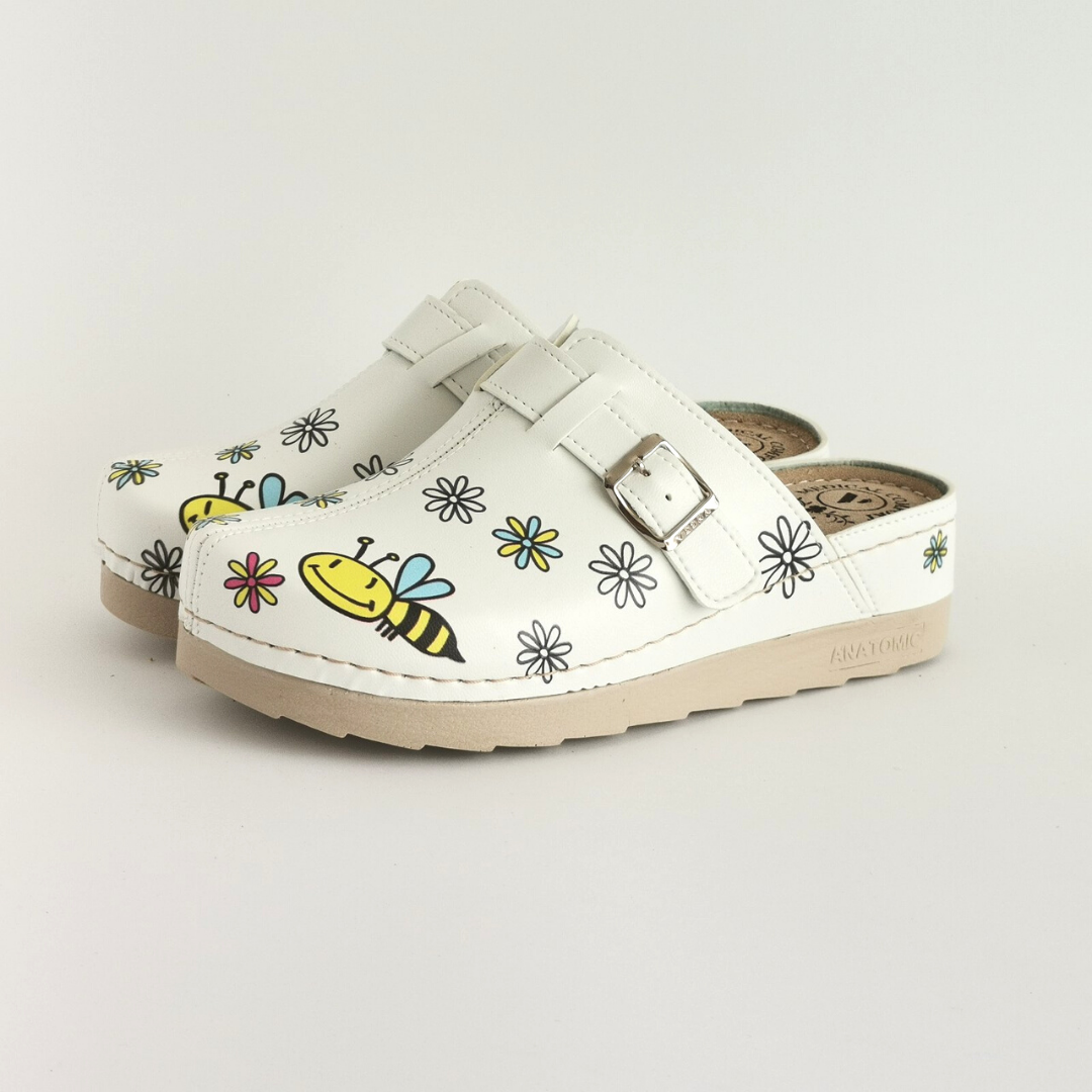 Vesna ŽENSKA KLOMPA PRINT 195 BELA PČELICA