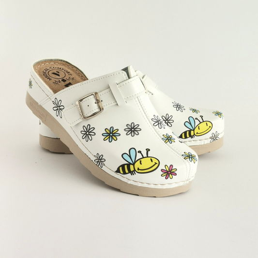 Vesna ŽENSKA KLOMPA PRINT 195 BELA PČELICA