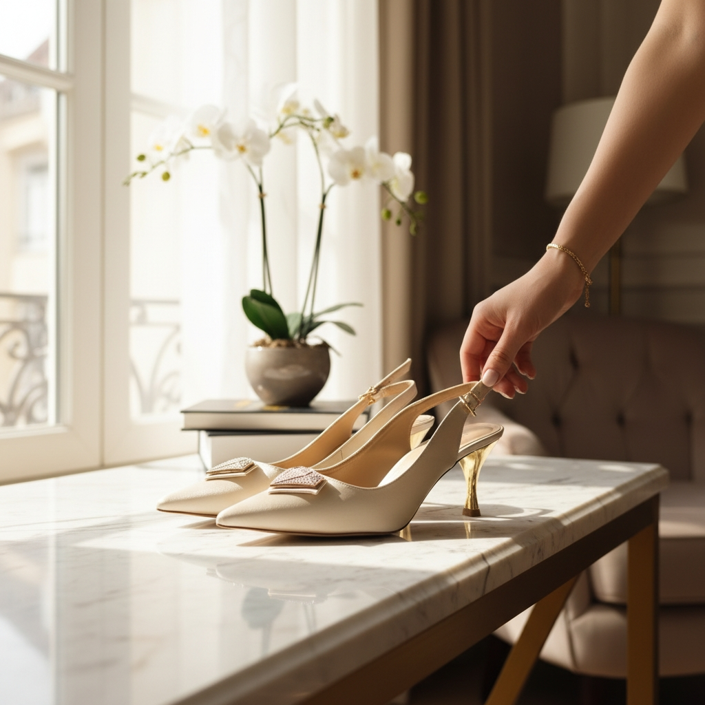 Capone polusandale saten bež