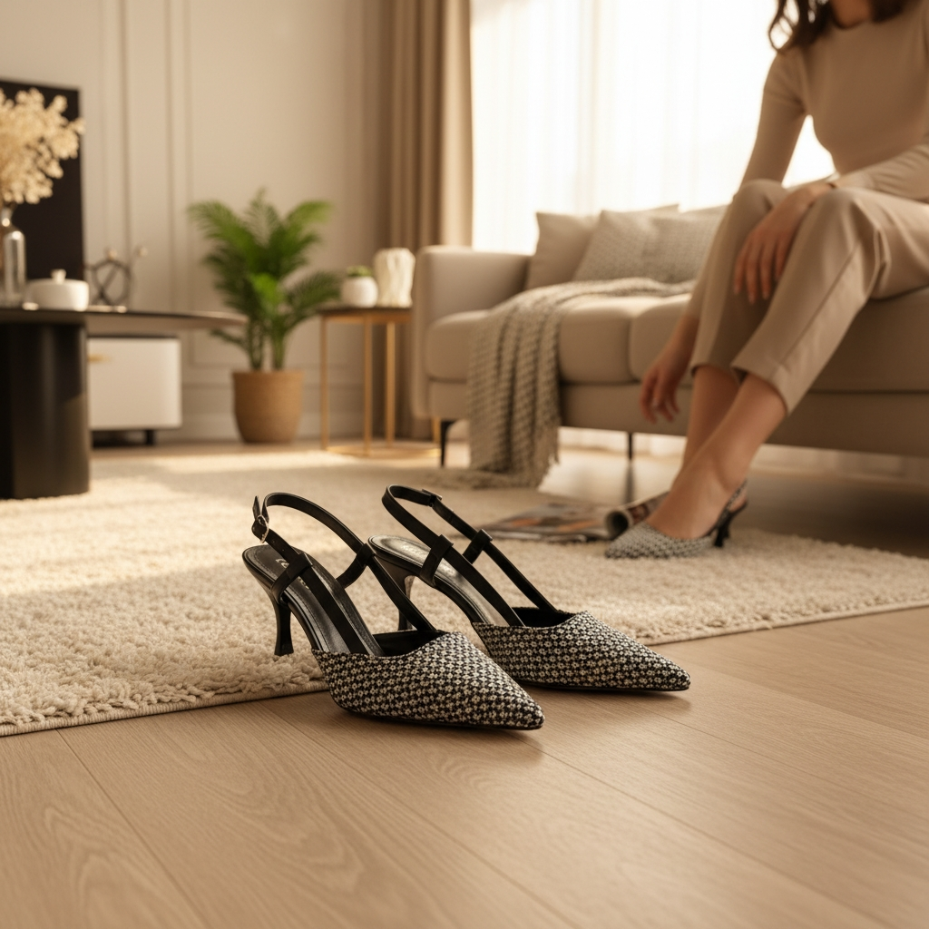 Bambi polusandale štikla crna