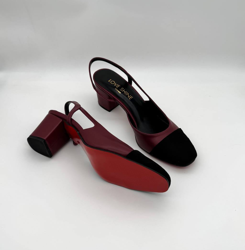 Love Shine sandal cipele bordo crne
