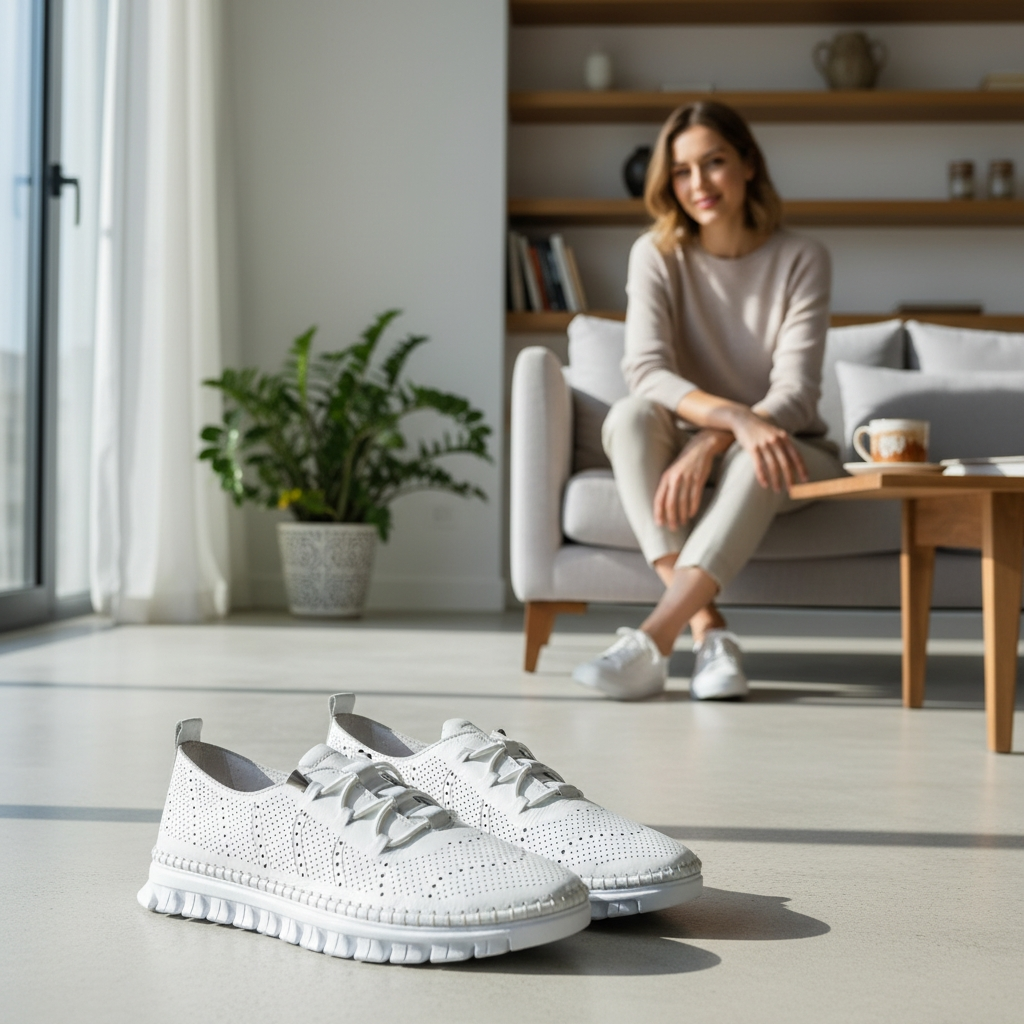 Bambi patike prirodna koža bijele