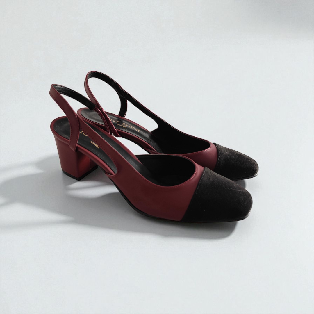 Love Shine sandal cipele bordo crne