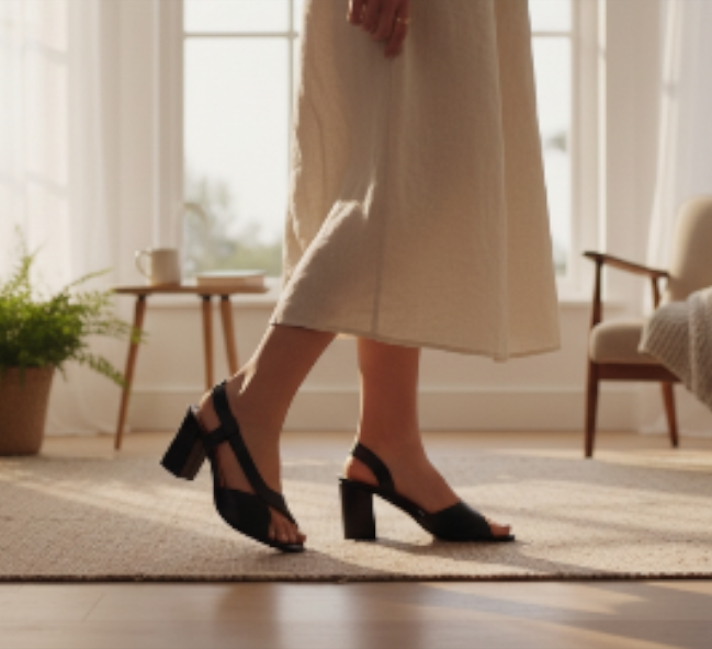 Love Shine polusandale crne