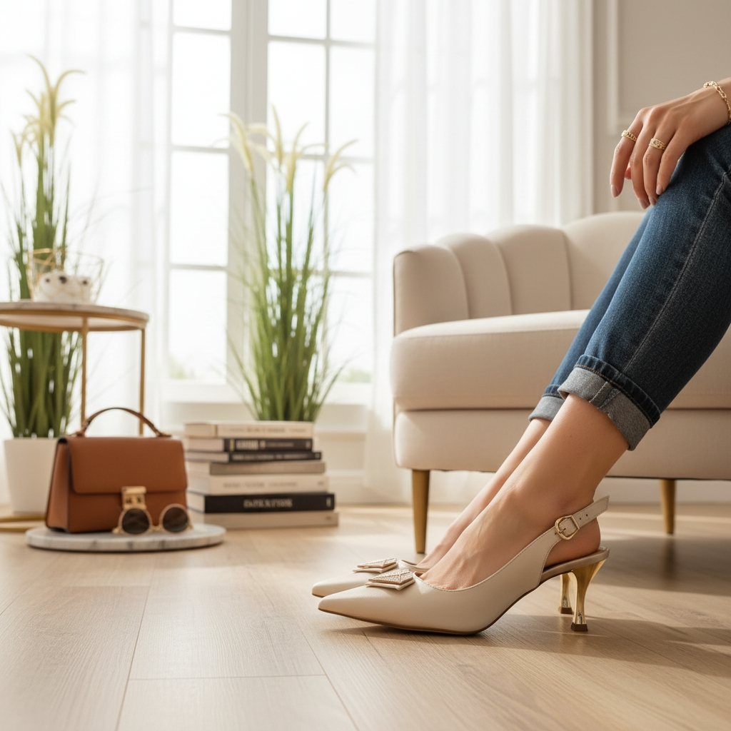 Capone polusandale saten bež