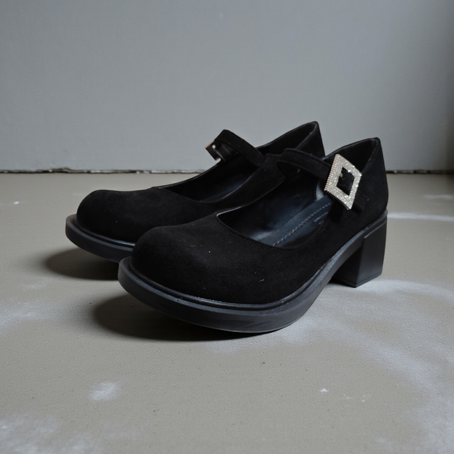 Capone Mary Jane cipele štikla crna