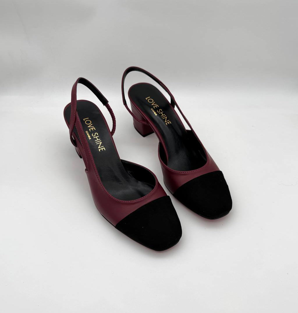 Love Shine sandal cipele bordo crne